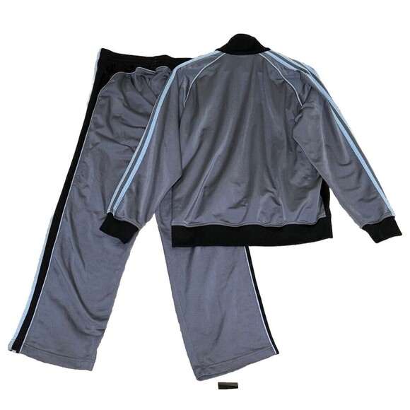 ADIDAS Womens XL Gray/Black 3-Stripes Track Suit Zip Jacket & Pants - Picture 2 of 12